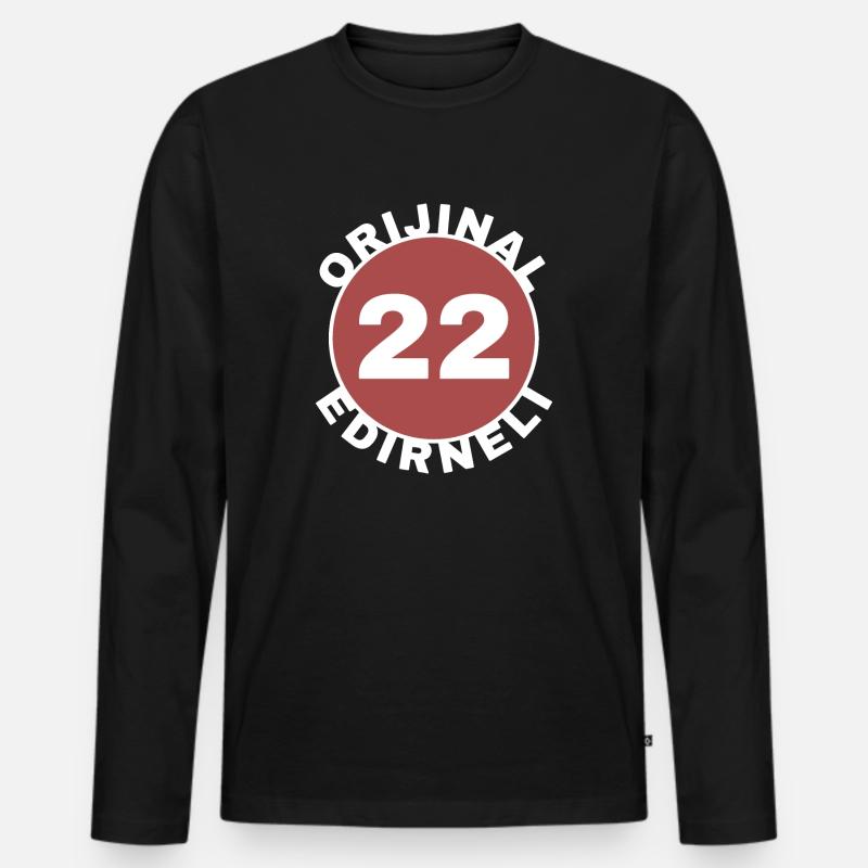 Edirne - Männer Premium Bio Langarmshirt - Schwarz