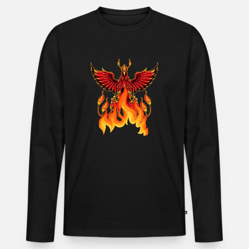 Phoenix - Männer Premium Bio Langarmshirt - Schwarz