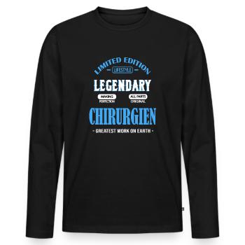 SURGEON - Men's Premium Organic Long Sleeve Shirt - black - Front - Nico (187cm)