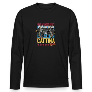 The Cattina Band Design - Männer Premium Bio Langarmshirt - Schwarz - Vorne - Nico (187cm)