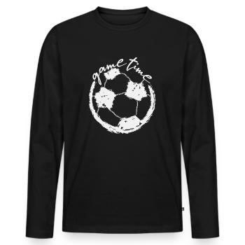 Football match time - Men's Premium Organic Long Sleeve Shirt - black - Front - Nico (187cm)