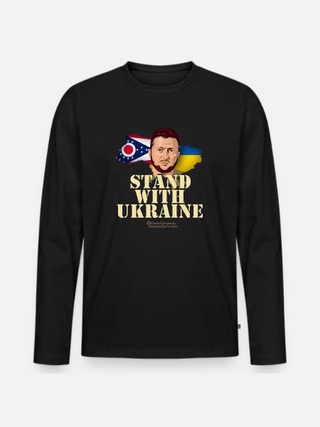 Ukraine Ohio - Männer Premium Bio Langarmshirt - Schwarz