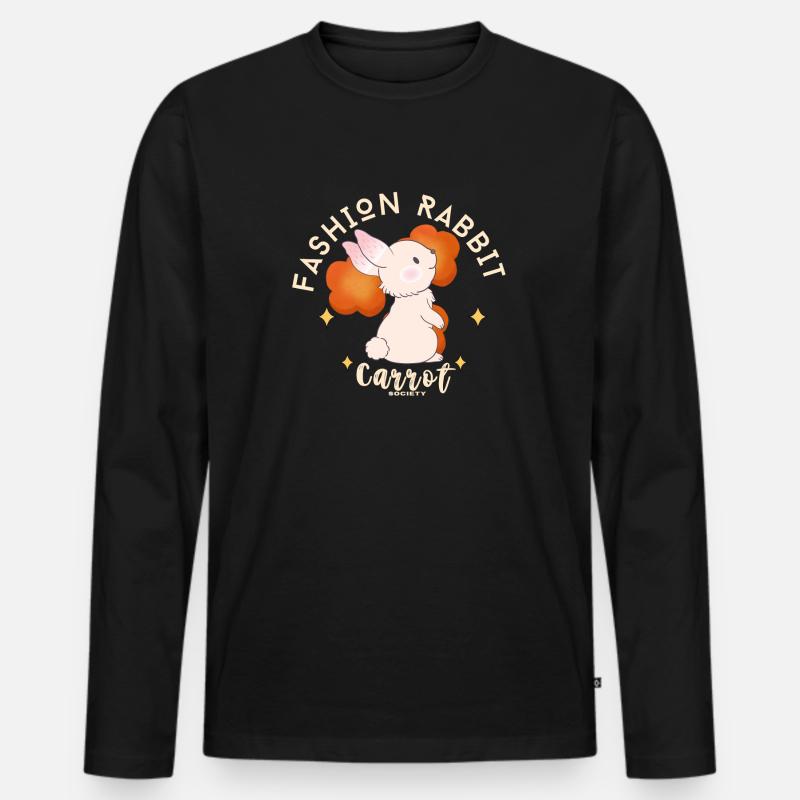 Mode Kaninchen - Männer Premium Bio Langarmshirt - Schwarz