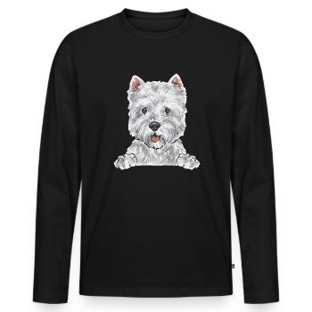 West Highland White Terrier Westie - Men's Premium Organic Long Sleeve Shirt - black - Front - Nico (187cm)