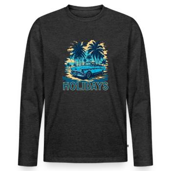 Holidays Cabrio - Männer Premium Bio Langarmshirt - Anthrazit meliert - Vorne - Nico (187cm)