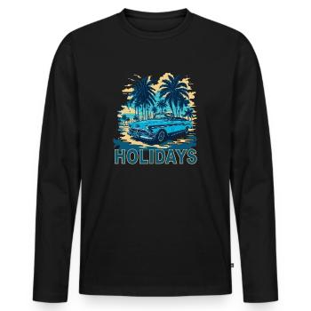 Holidays Cabrio - Männer Premium Bio Langarmshirt - Schwarz - Vorne - Nico (187cm)