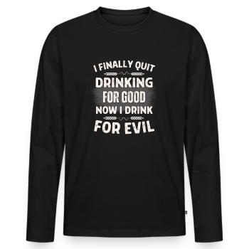 Blague blague en anglais - T-shirt manches longues Premium bio Homme - noir - Devant - Nico (187cm)