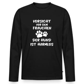Hunde Hundefreund Haustier - Männer Premium Bio Langarmshirt - Schwarz - Vorne - Nico (187cm)