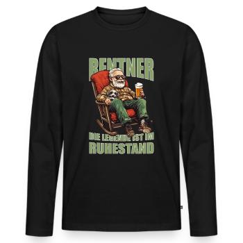 Geschenk zur Rente Opa im Ruhestand lustiges - Männer Premium Bio Langarmshirt - Schwarz - Vorne - Nico (187cm)