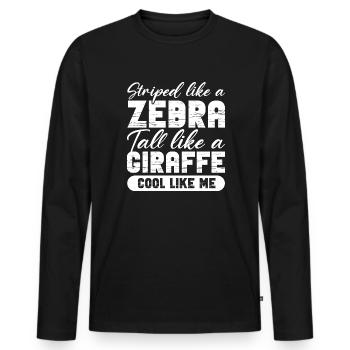 dépouillé comme un zèbre grand comme une girafe Design - T-shirt manches longues Premium bio Homme - noir - Devant - Nico (187cm)
