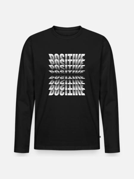 Positiv - Männer Premium Bio Langarmshirt - Schwarz