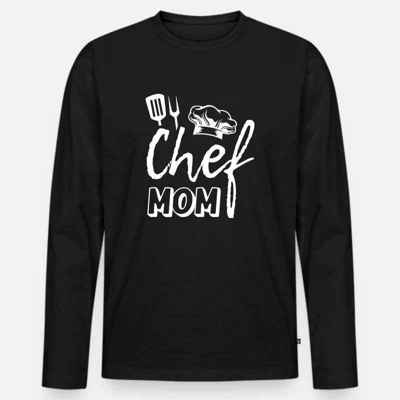 Chef Mom - Männer Premium Bio Langarmshirt - Schwarz