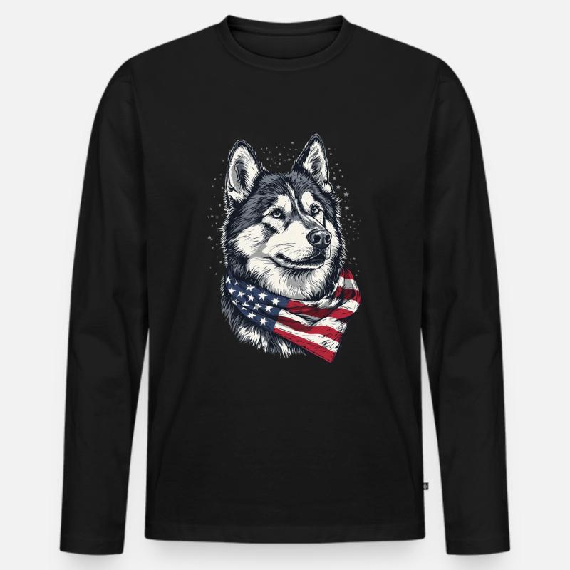 Alaskan Malamute - Männer Premium Bio Langarmshirt - Schwarz