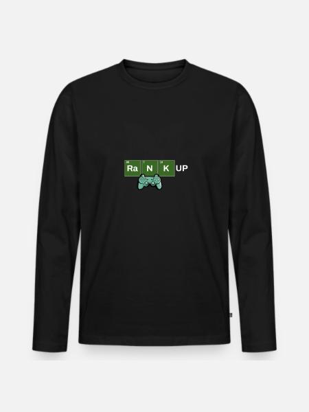 Level Up: Ranked Edition - Männer Premium Bio Langarmshirt - Schwarz