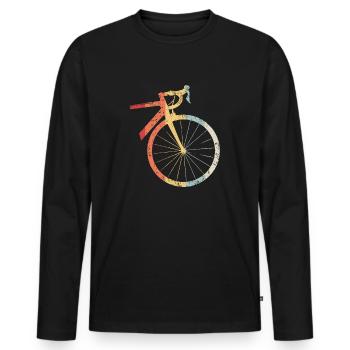 Road bike bike bikepacking gravel bike - Men's Premium Organic Long Sleeve Shirt - black - Front - Nico (187cm)