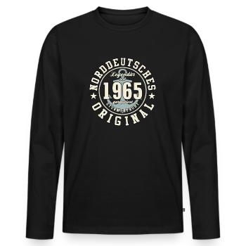 60. Geburtstag Norddeutsches Original geboren 1965 - Männer Premium Bio Langarmshirt - Schwarz - Vorne - Nico (187cm)