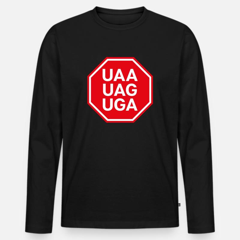Biologie Genetik Biologe Wissenschaft Stopcodon - Männer Premium Bio Langarmshirt - Schwarz