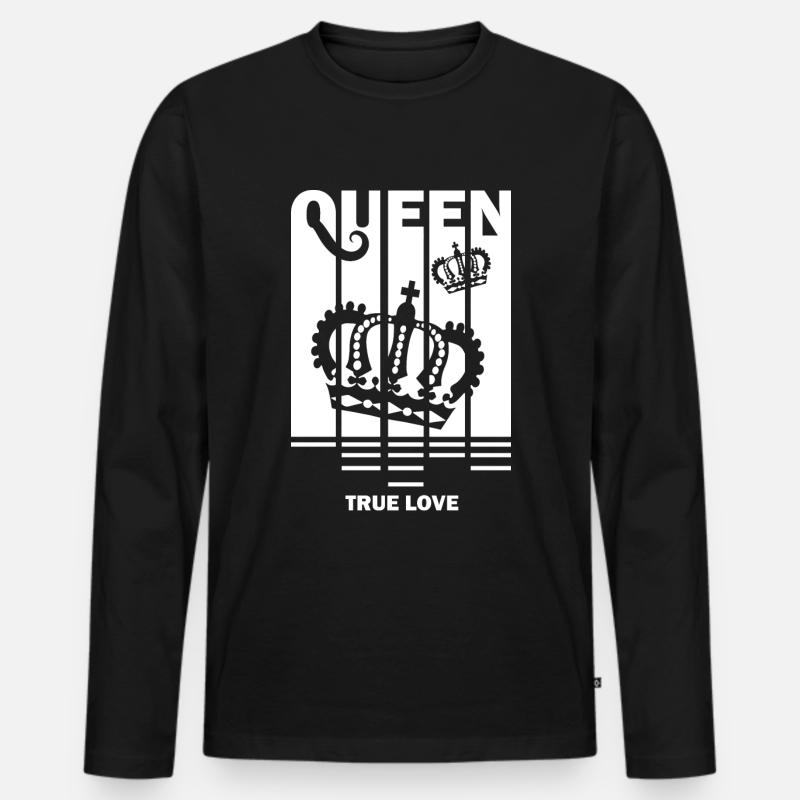 QUEEN - Männer Premium Bio Langarmshirt - Schwarz