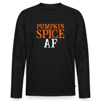 Épices de citrouille Af - T-shirt manches longues Premium bio Homme - noir - Devant - Nico (187cm)