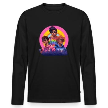 Pride Love - Männer Premium Bio Langarmshirt - Schwarz - Vorne - Nico (187cm)