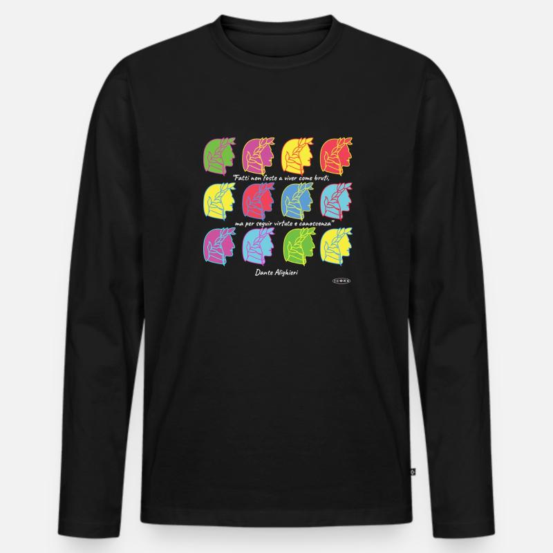 Dante Alighieri nero - Maglia a manica lunga ecologica premium da uomo - nero