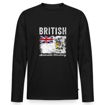 British Antarctic Territory Flag - Men's Premium Organic Long Sleeve Shirt - black - Front - Nico (187cm)