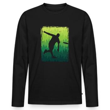 Disc Golf Discgolfer Frisbee Sport Discgolf - Männer Premium Bio Langarmshirt - Schwarz - Vorne - Nico (187cm)