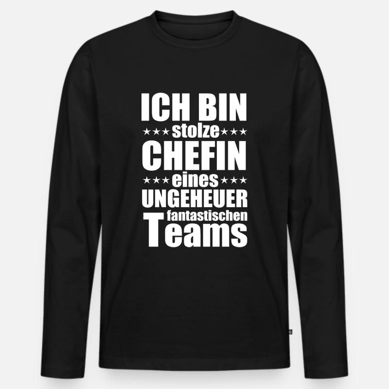 Ich Bin Eine Stolze Chefin, Geschenke Für Chef - Männer Premium Bio Langarmshirt - Schwarz