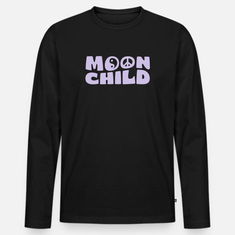 Moonchild - Männer Premium Bio Langarmshirt - Schwarz
