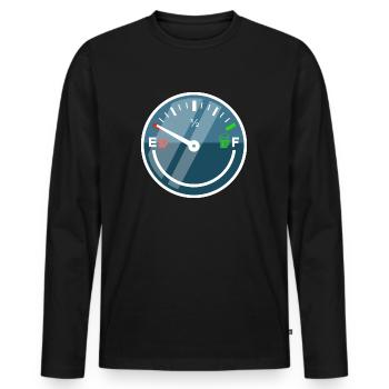 Fuel Gauge for Beer Drinkers Beer Beer Lovers - Men's Premium Organic Long Sleeve Shirt - black - Front - Nico (187cm)