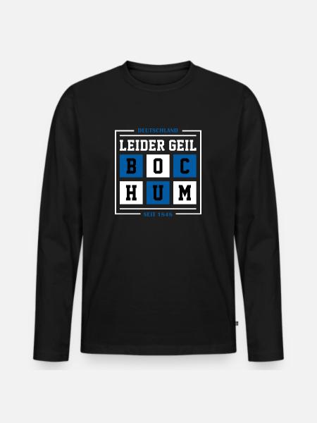 Bochum - Männer Premium Bio Langarmshirt - Schwarz