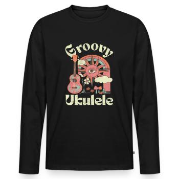 Groovy Ukulele - Männer Premium Bio Langarmshirt - Schwarz - Vorne - Nico (187cm)
