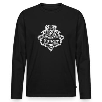Ranger JDR - Emblem Archer RPG Rollenspiel DM - Männer Premium Bio Langarmshirt - Schwarz - Vorne - Nico (187cm)