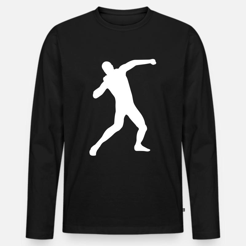 Leichtathletik - Kugelstoßen - Männer Premium Bio Langarmshirt - Schwarz