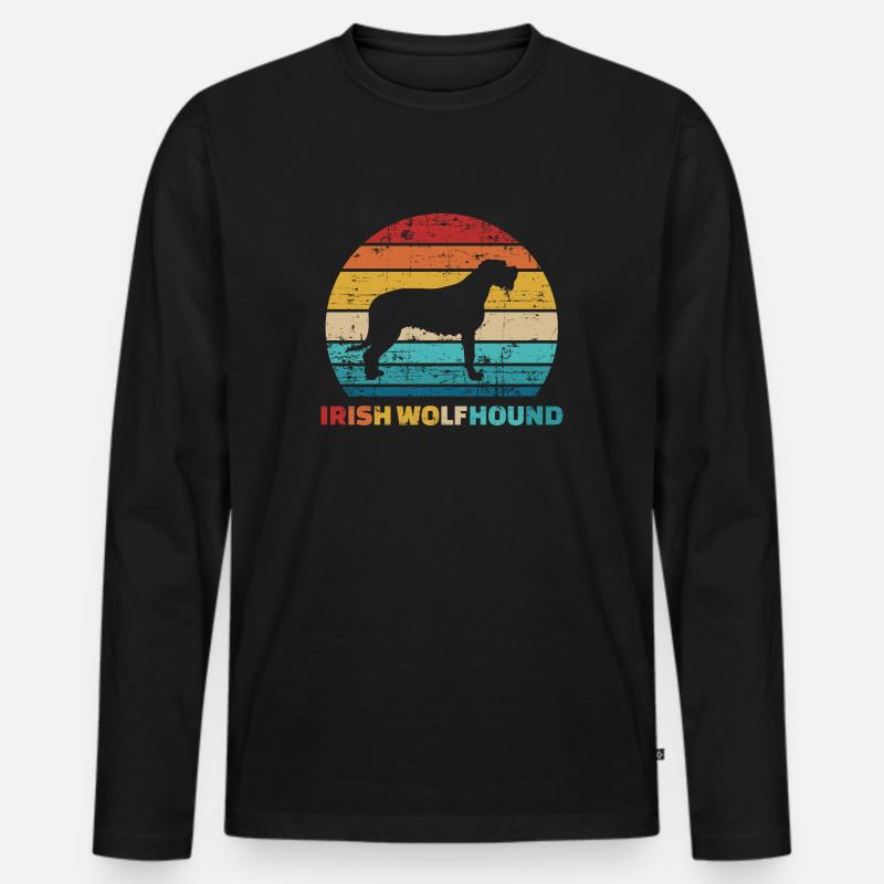 Irischer Wolfshund - Männer Premium Bio Langarmshirt - Schwarz