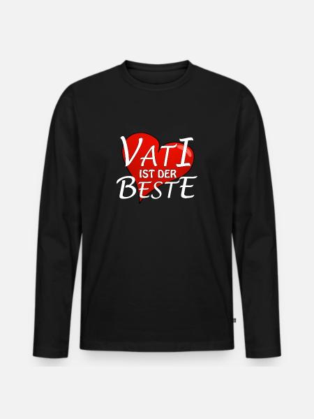 VATI IST DER BESTE - Männer Premium Bio Langarmshirt - Schwarz