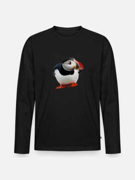 puffin - Men's Premium Organic Long Sleeve Shirt - black