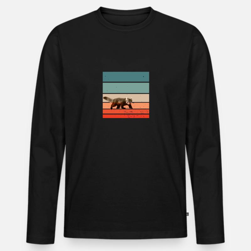 Roter Panda - Männer Premium Bio Langarmshirt - Schwarz