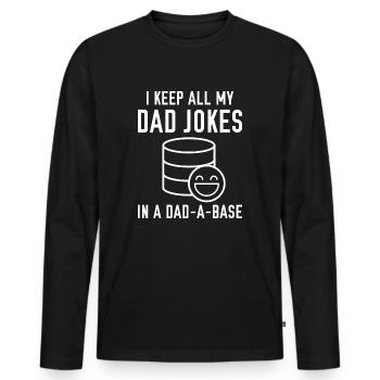 Offiziell Papa Witze - Männer Premium Bio Langarmshirt - Schwarz - Vorne - Nico (187cm)