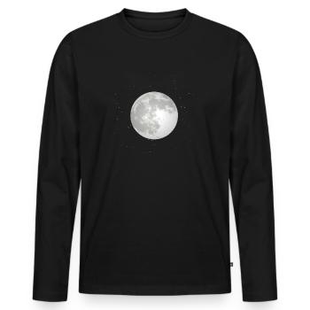 Lune - T-shirt manches longues Premium bio Homme - noir - Devant - Nico (187cm)