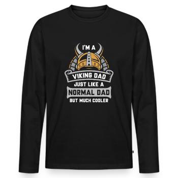 Je suis un papa viking - T-shirt manches longues Premium bio Homme - noir - Devant - Nico (187cm)