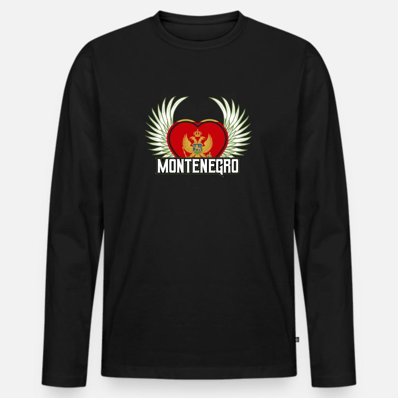 Montenegro - Männer Premium Bio Langarmshirt - Schwarz