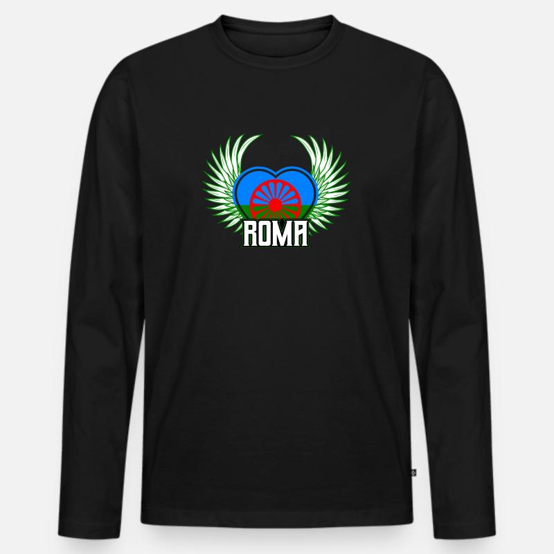 Roma - Männer Premium Bio Langarmshirt - Schwarz