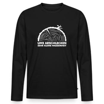 Ums arschlecken sehr kleine Masseinheit weiß - Männer Premium Bio Langarmshirt - Schwarz - Vorne - Nico (187cm)