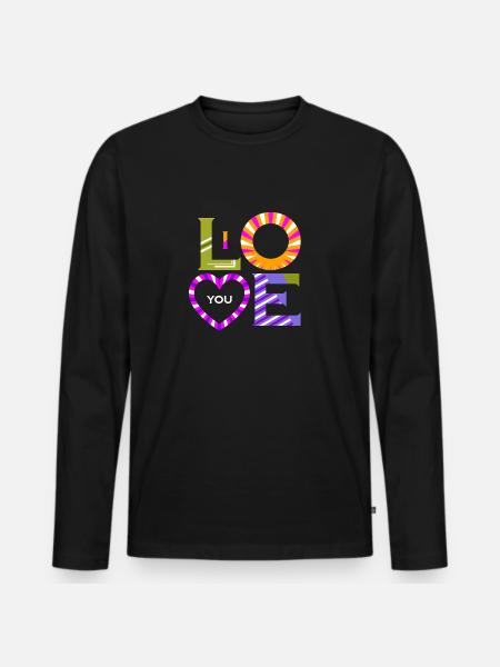 I love you - Men's Premium Organic Long Sleeve Shirt - black