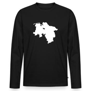 Basse-Saxe - T-shirt manches longues Premium bio Homme - noir - Devant - Nico (187cm)