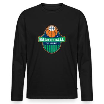 BASKETBALL DUNKING SLAM DUNK TOURNAMENT TEAM MOTIF - Men's Premium Organic Long Sleeve Shirt - black - Front - Nico (187cm)