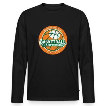 BASKETBALL DUNKING SLAM DUNK TEAM CHAMPION MOTIF - Men's Premium Organic Long Sleeve Shirt - black - Front - Nico (187cm)