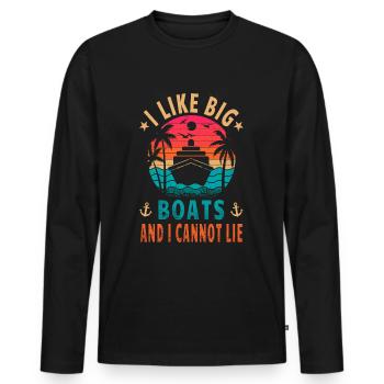 Vintage Retro Sonnenuntergang T-Shirt - Männer Premium Bio Langarmshirt - Schwarz - Vorne - Nico (187cm)