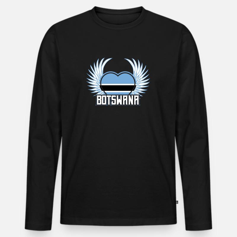 Botswana - Männer Premium Bio Langarmshirt - Schwarz